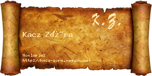 Kacz Zóra névjegykártya